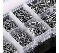 TEMU de 560 Tornillos Autorroscantes para Madera - Kit de Clasificación de Tornillos Metálicos Planos Phillips M2 de 8 Tamaños Diferentes