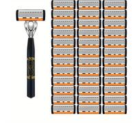 TEMU de Afeitar para Inoxidable de 6 Capas Ultra - con Mango Metálico Duradero, Fácil de Limpiar, Cuchillas de Repuesto para una de Afeitado y Juego de Recorte Ergonómico