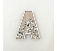 TEMU de Alfabeto Decorativas de Madera con Diseño Floral, Letrero y Placa de Mesa de Madera Manufacturada para de Habitación, Decoración de , de Pared - Inglés, Uso Multiusos Decoraciones Navideñas