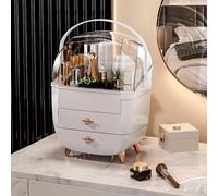 TEMU de almacenamiento de cosméticos de con gran capacidad, diseñada para mantener el maquillaje organizado y sin polvo, también como exhibidor de joyas, organizador de perfumes.