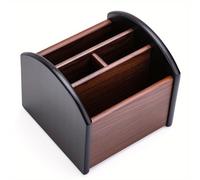 TEMU de almacenamiento de escritorio de madera para organizar controles remotos y tijeras