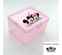 TEMU de almacenamiento estilo de 1 pieza de Disney y Minnie Mouse con diseño de pegatina, a prueba de polvo, acabado , adecuada para almacenamiento diario, cosméticos y más.