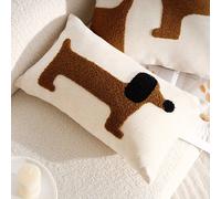 TEMU de almohada con diseño de perro mascota, bordado de toalla, para decoración minimalista del hogar, para embellecer sofás y camas