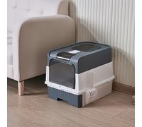 TEMU de Arena para Gatos Completamente Cerrada y Plegable con Antiodoros y Protector contra Salpicaduras