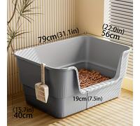 TEMU de Arena Plegable y Desmontable de 31 Pulgadas con Recogedor - Bandeja de Plástico Resistente para Múltiples , Grandes, Fácil Montaje y de