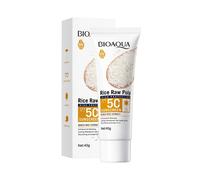 TEMU de arroz con protección solar. Protección UV, iluminador, hidratante, y en color beige . Aislamiento multi y protección en color beige