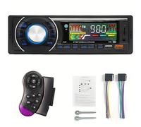 TEMU de audio para coche de 12V con reproductor MP3 inalámbrico, radio FM, control de por teléfono, carga rápida y control remoto, pero no batería, sin batería