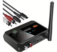 TEMU de Audio sin varillas Mueuton 5.3 - Convertidor de Transmisión Musical HD con RCA Óptica, AUX 3.5mm, Soporte de Canal, USB, Diseño Compacto para Altavoces, Eliminación Fácil del Control de Línea