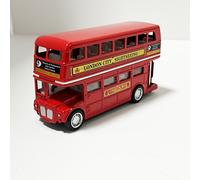 TEMU de Autobús Turístico de , Coche de Juguete Piso con Remolque en Aleación - Regalo para Navidad/Halloween/, Autobús Metálico