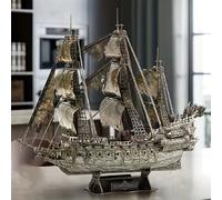 TEMU de barco de juguete metálico ensamblado, rompecabezas de juego estéreo 3D, figura de , manualidades, adornos de decoración, regalos de vacaciones para enviar a
