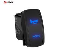 TEMU de bocina momentáneo con función , para 20A a 12VDC, adecuado para aplicaciones de automóviles, camiones y barcos, con configuración y 5 pines, equipado con luces LED duales azules, sin batería