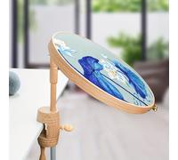 TEMU de bordado de punto de cruz de madera de con vendajes bordados, de bordado fijo de escritorio que se puede ajustar 360°, soporte para herramientas de bordado, de madera , manual