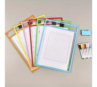 TEMU de caligrafía de material PTE tamaño A4 es reutilizable y se puede limpiar con un rotulador y borrador de pizarra blanca de , con los colores del borrador enviados al .