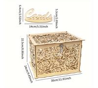 TEMU de cartas de boda de madera con ranura para cerradura, para exteriores, jardín, playa y de aniversario - una decoración para recepciones y para recibir sobres