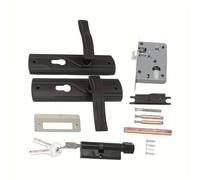 TEMU de cerradura de puerta de metal Kensbro, acabado barnizado, manija de con llave no eléctrica, de cerradura universal dormitorio, , , palanca de seguridad puerta , negro