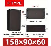 TEMU de Conexión de Plástico ABS Negra con Diseño de /F Lug - Acabado , No Eléctrica, Carcasa Eléctrica Industrial