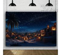 TEMU de de de Noche Estrellada - Banner Versátil con y de , Ideal para Decoración Navideña y Religiosa, para Exhibición en Paredes del Hogar y Fiestas, 99.06x149.86cm a 70.8x90.5, Decoración Navideña