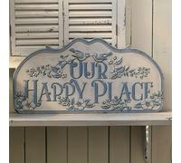 TEMU de decoración de pared de metal azul vintage " " - Placa de lata retro de jardín para el hogar de 24x12 pulgadas, de pared multipropósito con relieve, fácil instalación - español, 1 pieza