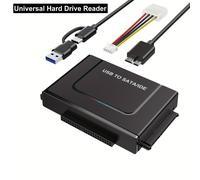 TEMU de Disco Duro Externo Convertidor SATA a USB 3.0 Adaptador para HDD/SSD IDE SATA de 2.5/3.5" (Adaptador de Corriente No Incluido)