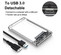 TEMU de Disco Duro Externo USB 3.0 SSD de 2.5 Pulgadas, Velocidad 5Gbps USB 3.0 a SATA, Transparente para HDD Móvil