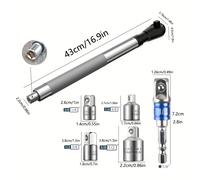 TEMU de Eléctrica 6 en 1, Extensión Desplazada, Multiusos Duradera con Transmisión por Cadena, Control Dual de Par, Compatible con de 1/2