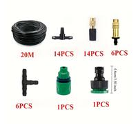 TEMU de Enfriamiento por Niebla Exterior con Boquillas de Cobre - Kit de Riego por Goteo para Riego y Humidificación de Jardines, Conectores de Estándar, Material de PVC