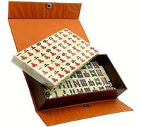 TEMU de entretenimiento, juego completo de Mahjong chino con 144 cartas - Juego familiar tradicional portátil para viajes, dados y maletín