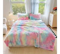 TEMU de felpa de pelo largo, tipo edredón y de pelo , adecuada para camas individuales/dobles y mantas para sofá, que te un sueño y