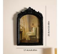 TEMU de Foto de Resina Europeo Vintage - Decorativo de 8 Pulgadas para Pared o Escritorio, Acabado Desgastado, Diseño en Relieve para Decoración del Hogar