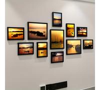TEMU de Fotos de Estilo Europeo en Pared - Combinación de Marcos sin Taladro, Adecuado para , Paneles Rectangulares , Instalación de Decorativo para Fotos, Certificados y Pósters