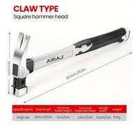 TEMU de Garra de Acero de Carbono AIRAJ - Duradero, Agarre Antideslizante para Uso Industrial y Doméstico, Disponible con Mango Corto o Largo