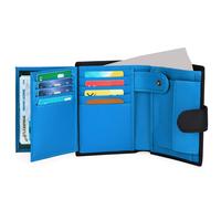 TEMU de Hombre Simple Premium, con Tres Compartimentos para Tarjetas, , Pequeña y Fácil de Llevar, Cuero de Calidad, Negro, Color Sólido, Estilo