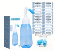 TEMU de Irrigación Nasal - Botella de Nasal de 240ml 8oz, Enjuague de Nasales Libre de BPA para Adultos y Niños con Paquetes de Sal para Nasal