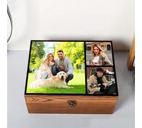 TEMU de joyería personalizada y creativa, cajón maderero con candado para 3 fotos, regalo ideal en ocasiones especiales, sorpresa , almacenamiento único