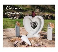 TEMU de la Arena para Boda - Kit Completo - ¡ de una Mágica! - : + 2 Botes con Arena (azul y blanca) + Soporte + Embudo + 2 Etiquetas