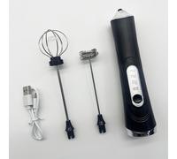 TEMU de leche eléctrico recargable, con 2 batidoras de acero inoxidable, adecuado para cappuccino, latte, café a prueba de balas, dieta keto, polvo de proteínas, matcha.