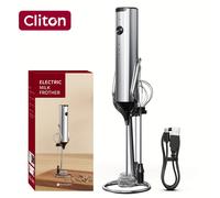 TEMU de Leche Eléctrico Recargable, Manual con 2 Cabezales y 3 Velocidades para Mezclar Bebidas, Cabeza Integrada como Espumadoras e Huevera, Rápida Formación de Espuma Ideal para Café Latte o Regalo