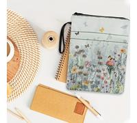 TEMU De Libro Con Estampado Floral Para Proteger Libros Con Cremallera, Lavable, Ideal Para Amantes De La Lectura Adultos Y Profesores, Tamaño 11,,7 Pulgadas