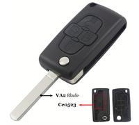 TEMU de Llave Plegable con 4 Botones para y Citroen C8, Cuchilla VA2 Hu82 CE0523, Reemplazo, Uncut