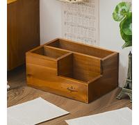 TEMU de madera japonesa vintage, portalápices de estudio de madera para , control remoto, de almacenamiento de hisopos de algodón, para bolígrafos.