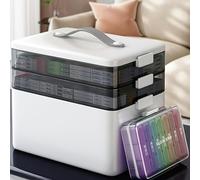 TEMU de Medicamentos de Gran Capacidad de 3 Capas | Organizador Apilable de Plástico con Cierre de Pestillo, No Resistente , Estilo Moderno de JOYBOS