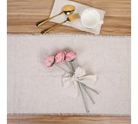 TEMU de mesa beige que mide 14 x 90 pulgadas, ideal para decoración rústica del hogar, comedor, decoraciones de , recepciones, despedidas de soltera, Día de Acción de Gracias y Navidad