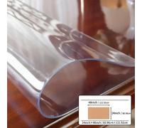 TEMU de mesa de PVC transparente de 24X47 pulgadas - Lámina para mesas, tapete de escritorio transparente ultradelgado para oficina, comedor y fiestas