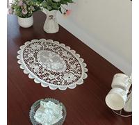 TEMU de mesa ovalado bordado de encaje , mantel, posavasos, tapete para Ins, tapete decorativo para el hogar, cubierta de mantel, tapete decorativo para mesa de Navidad