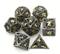 TEMU de metal de poliédrico adecuado de mazmorras y dragones MTG de mesa D&D y traje de enseñanza de matemáticas de 7 piezas, de de Halloween, de