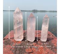 TEMU de Natural, Piedra Hexagonal para Decoración y Regalo, Punto Único, Cristal Translúcido Único, Varita de Cristal Facetada con 6