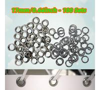 TEMU de Ojales Metálicos Plateados con Arandelas de 17 mm/0.66 Pulgadas, Kit de Ojales de Metal para Cortinas de Tela, Lona, Cinturón de Cuero, Zapatos, Bolsos