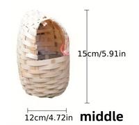 TEMU de pájaro de bambú artesanal - Casa de pájaro colgante natural para jardín al , disponible en varios tamaños, con un diseño tejido y duradero, para decoración de aves