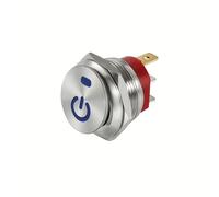 TEMU de Palanca Metálico LED de 22mm - 1pc, Autobloqueante, 3-Pines para Coche, RV, Tablero de Barco - 12V/24V, Acero Inoxidable con Tapas GGI (, Verde, , Azul, )