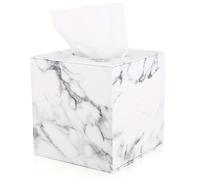 TEMU de pañuelos de cuero PU con de mármol, rollo de papel, servilleta cuadrada, de extracción de papel